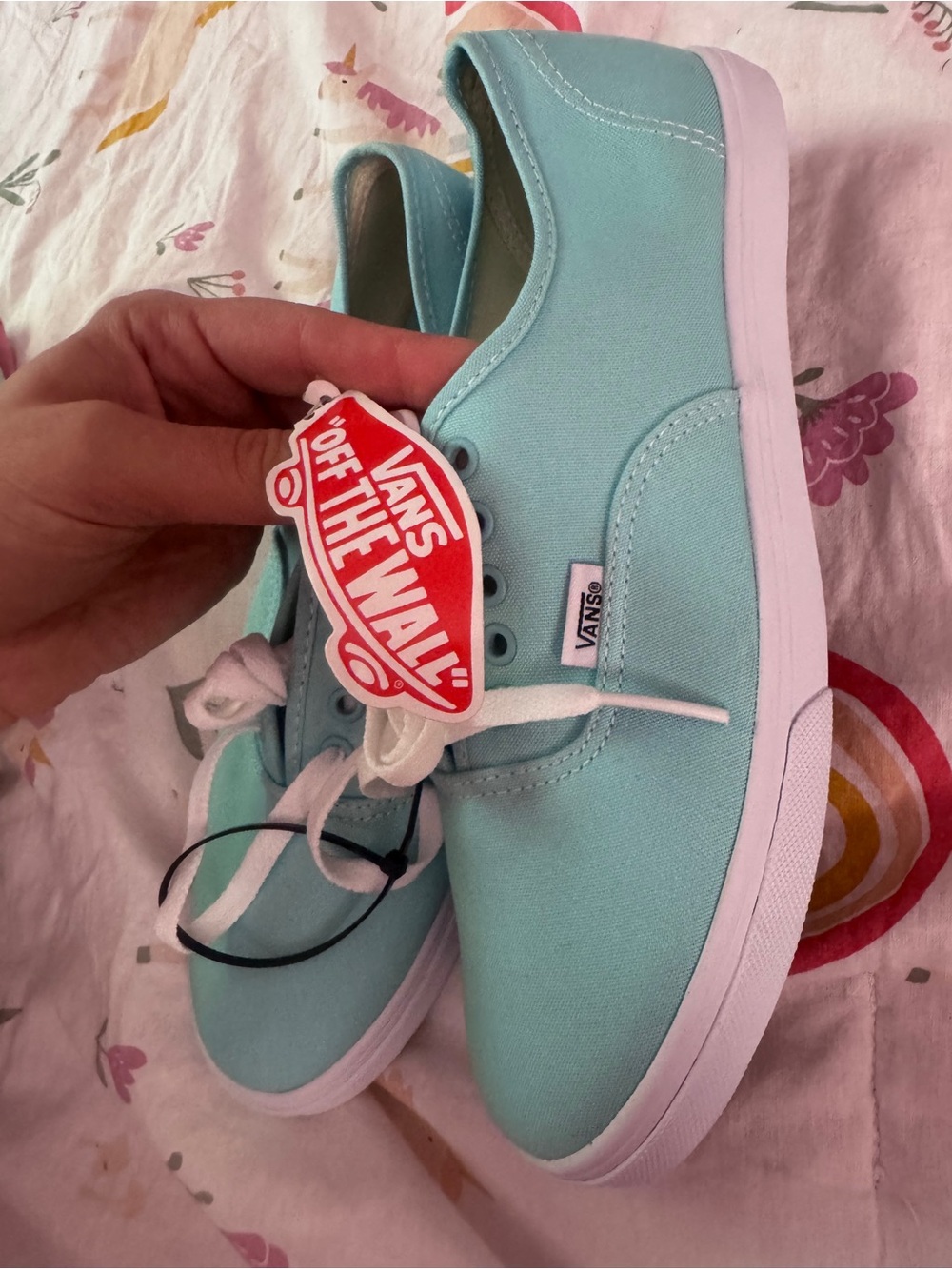 Vans Low Top Canvas Sneakers in Mint Blue / Tiffany blue with White Sole